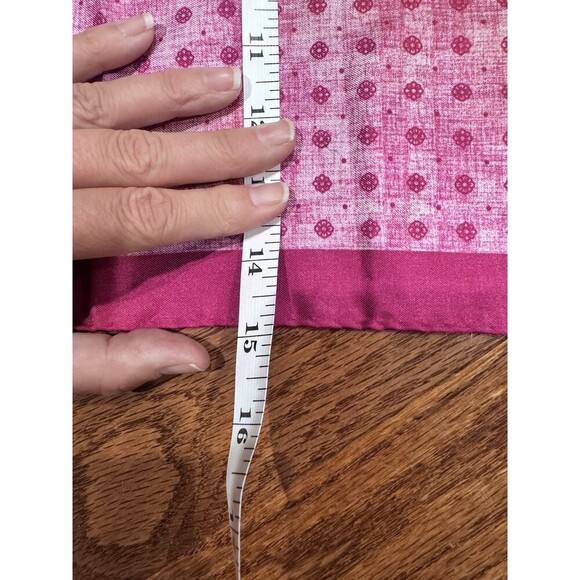 Jos. A Bank Pink Polka Dot Pocket Square Handkerchief 15x15" 100% Silk Whimsical - Picture 5 of 6